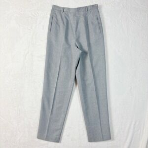 Vtg Talbots Pants Women Sz 10 Light Gray 100% Wool High Waisted Fully Lined